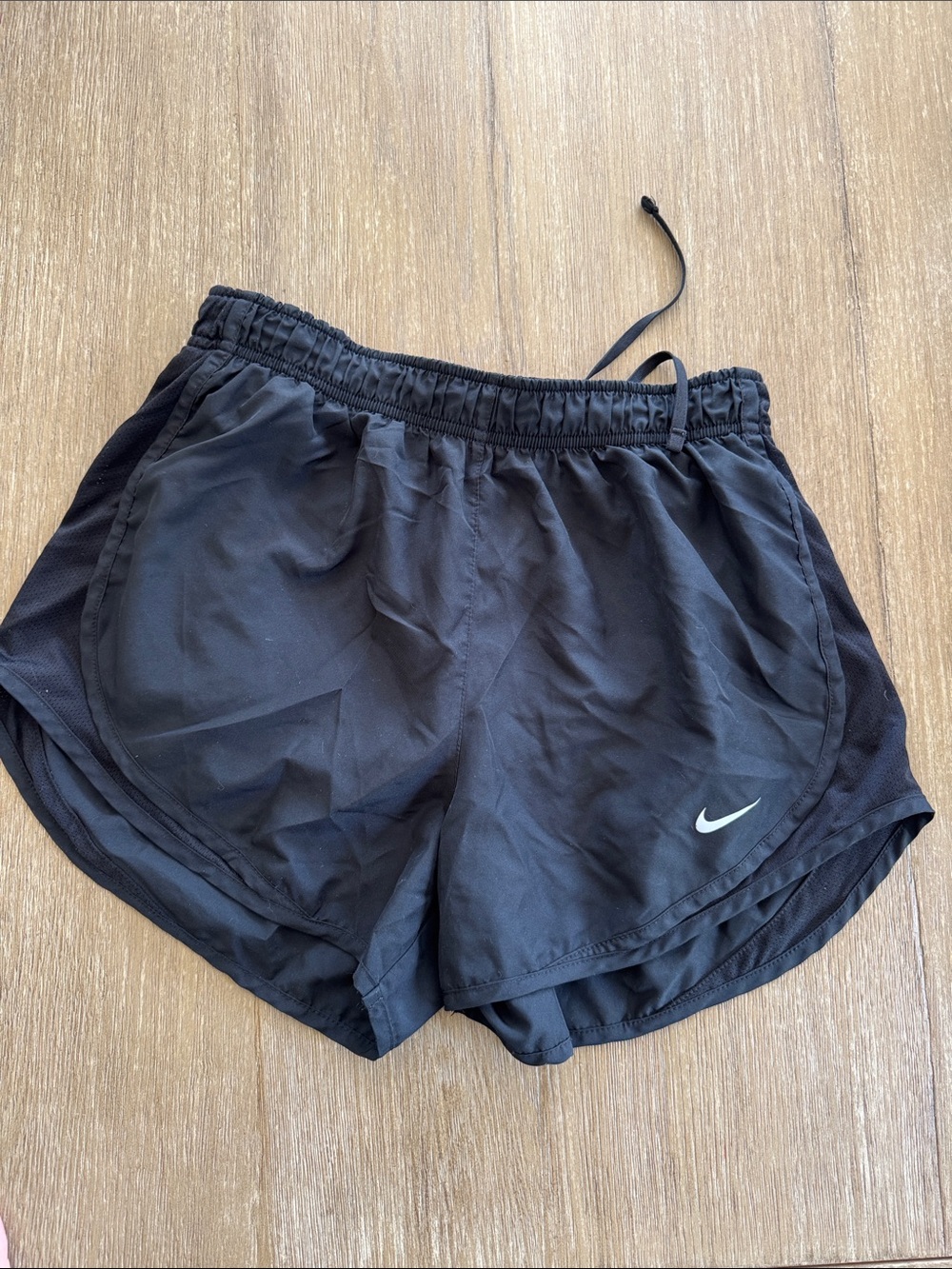 Nike Black Women's Athletic Running Shorts with White Swoosh